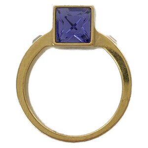 LOUIS VUITTON Berg Gamble Gold Purple GL1101 Ring Hardware Color Stone #6